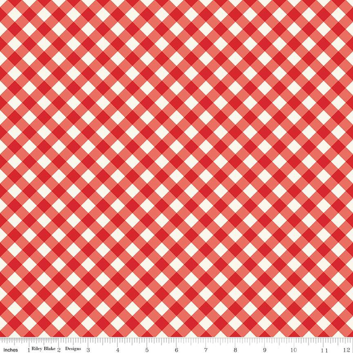 Freedom Garden Gingham Red - Riley Blake Designs