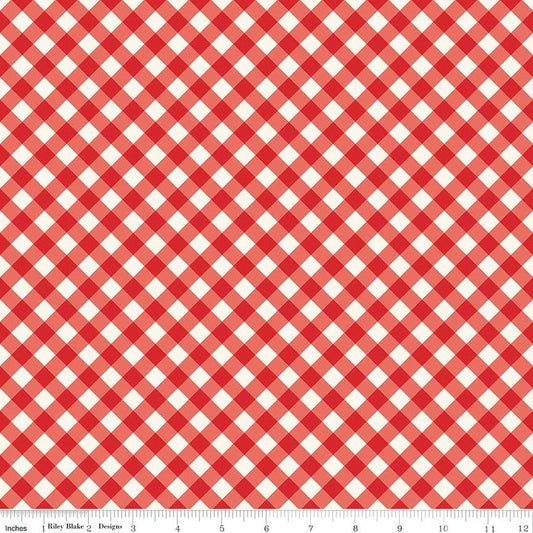 Freedom Garden Gingham Red - Riley Blake Designs