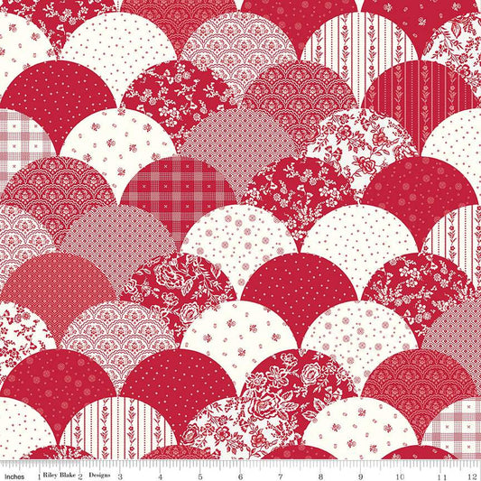 Red Delicious Scallops Cheater Print - Riley Blake Designs