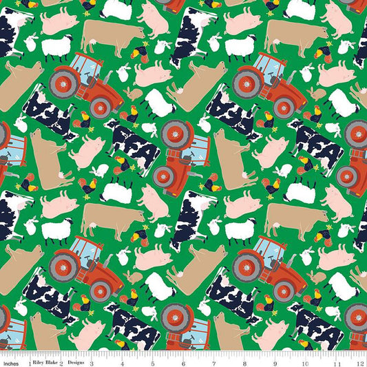FFA Forever Blue 2 Animals Green - Riley Blake Designs