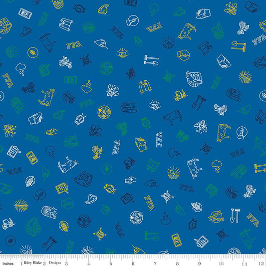 FFA Forever Blue 2 Icons Blue - Riley Blake Designs