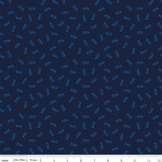 FFA Forever Blue 2 Logo Toss Navy - Riley Blake Designs