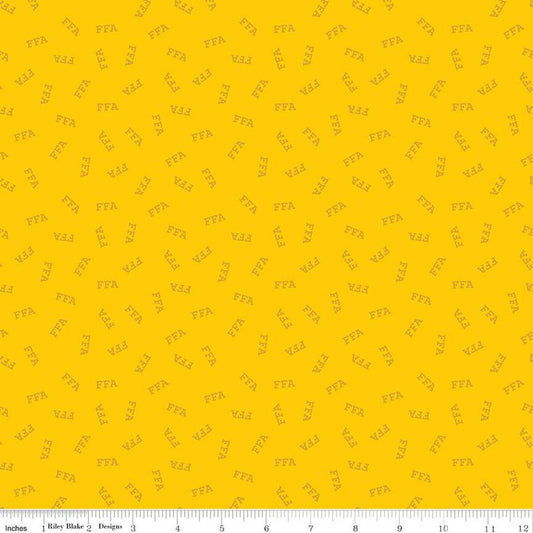 FFA Forever Blue 2 Logo Toss Yellow - Riley Blake Designs