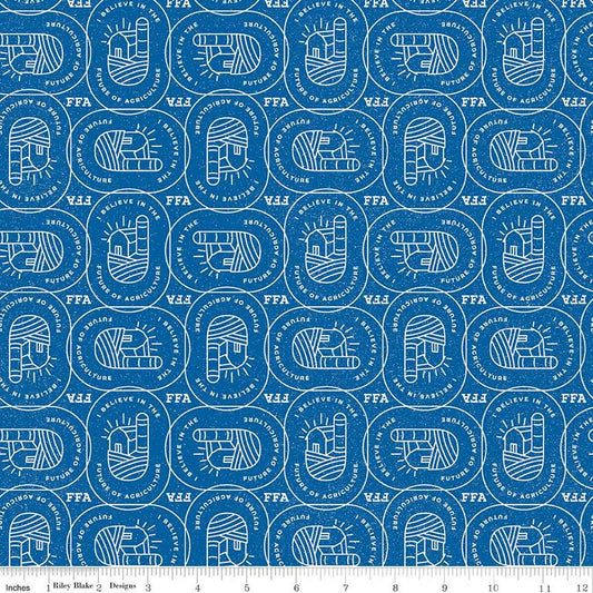 FFA Forever Blue 2 Farm Patch Blue - Riley Blake Designs