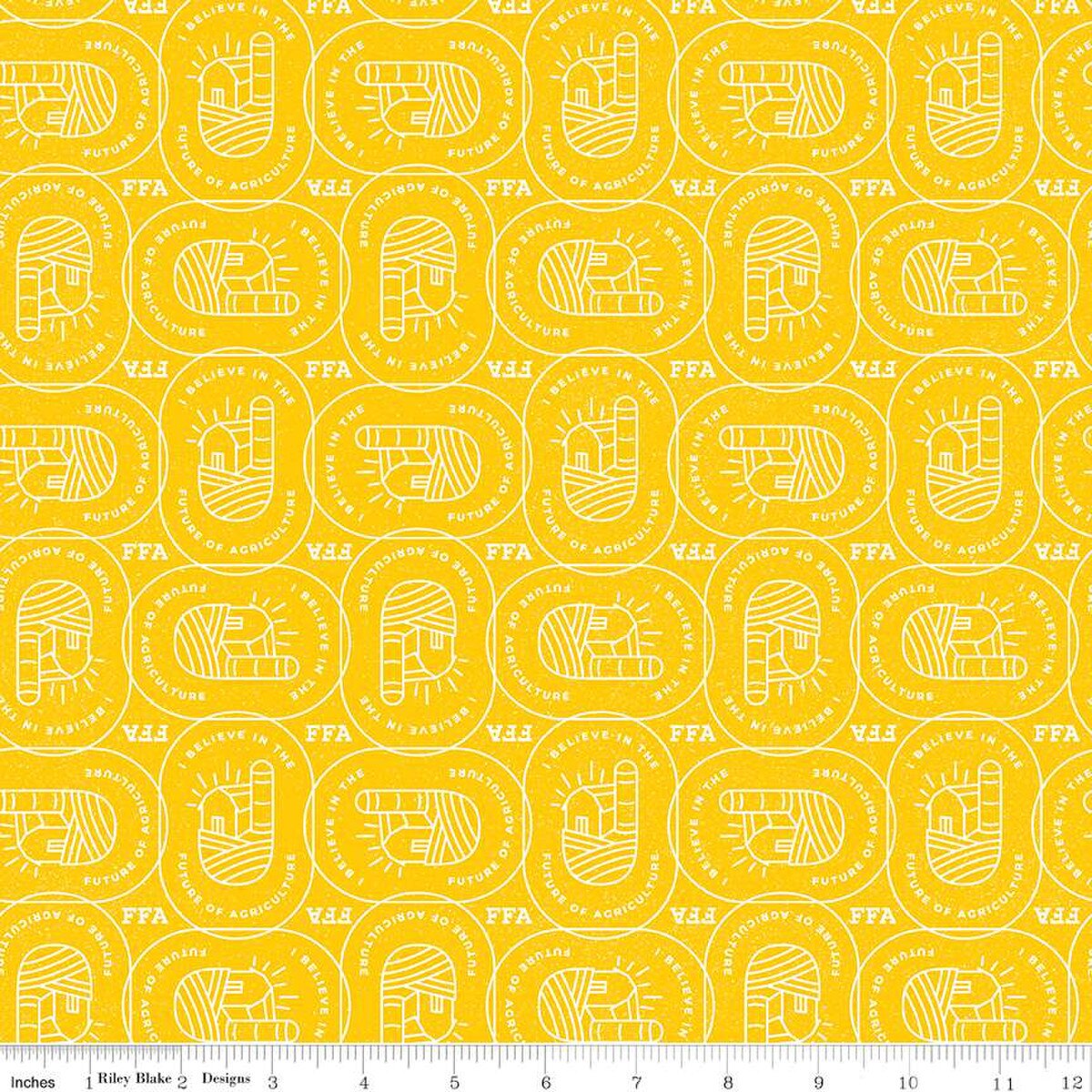 FFA Forever Blue 2 Farm Patch Yellow - Riley Blake Designs
