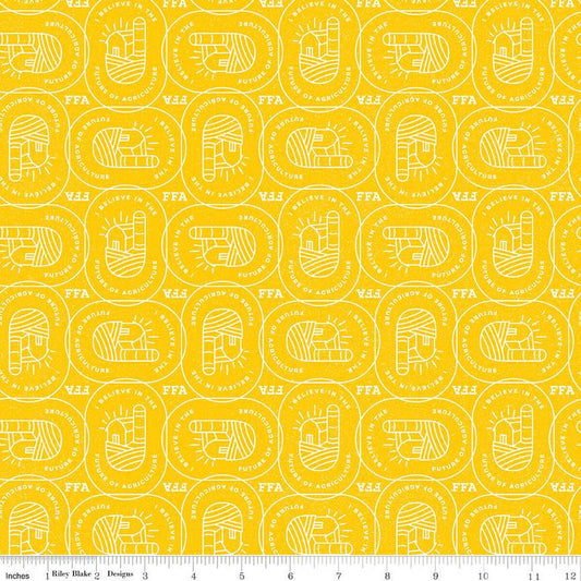 FFA Forever Blue 2 Farm Patch Yellow - Riley Blake Designs