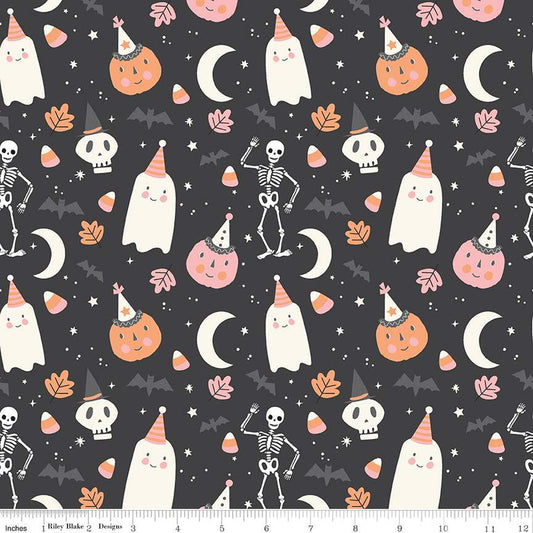Hey Pumpkin Main Charcoal - Riley Blake Designs