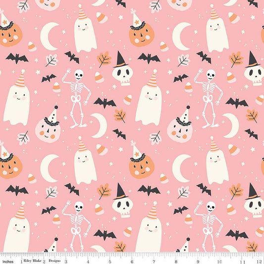Hey Pumpkin Main Pink - Riley Blake Designs
