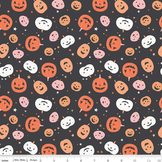 Hey Pumpkin Pumpkins Charcoal - Riley Blake Designs
