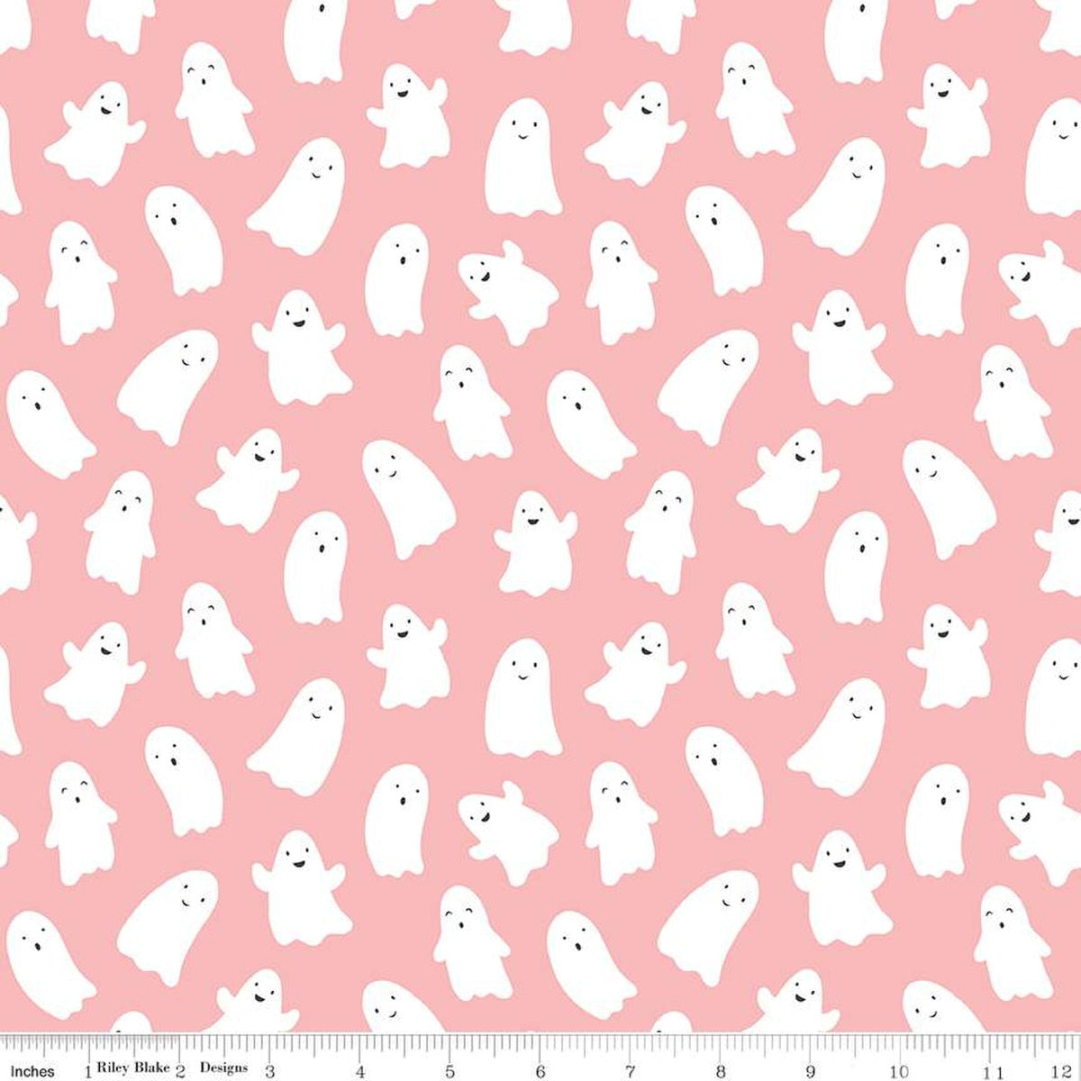 Hey Pumpkin Ghosts Pink - Riley Blake Designs