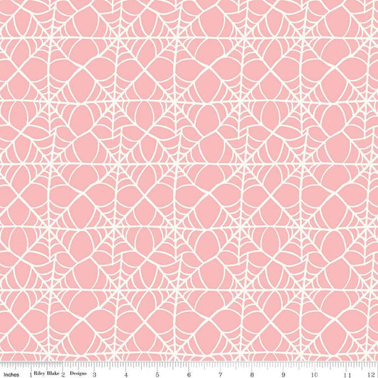 Hey Pumpkin Webs Pink - Riley Blake Designs