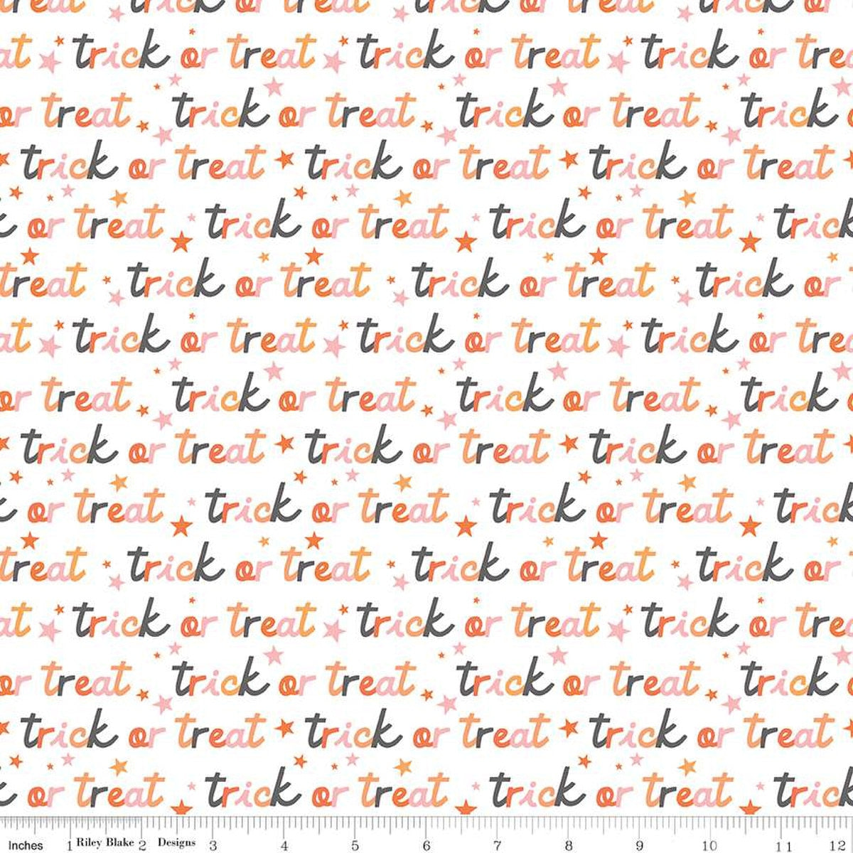 Hey Pumpkin Trick or Treat White - Riley Blake Designs