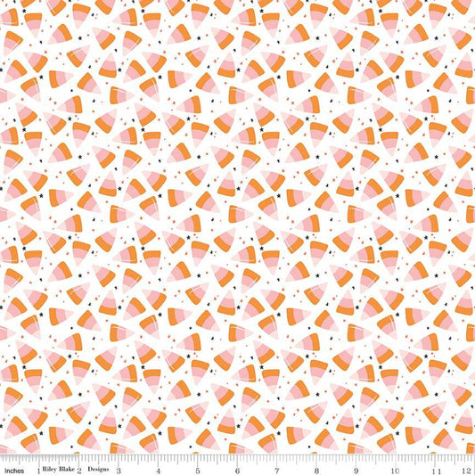 Hey Pumpkin Corn Candy White - Riley Blake Designs