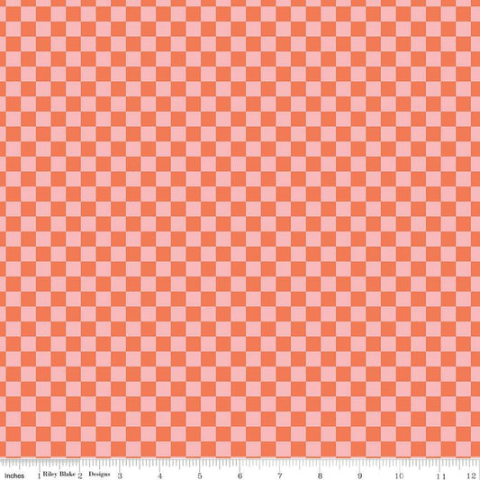 Hey Pumpkin Checks Pink - Riley Blake Designs