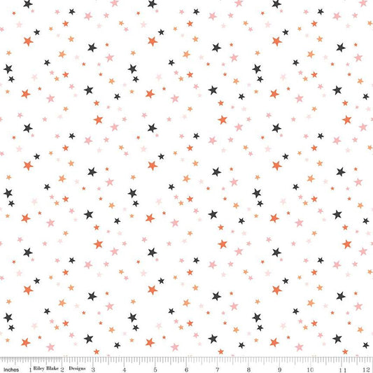 Hey Pumpkin Stars White - Riley Blake Designs