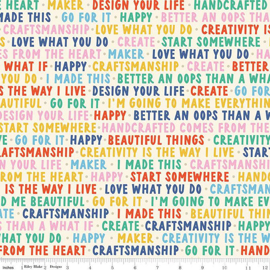 Hand Made Words Multi - Riley Blake Designs