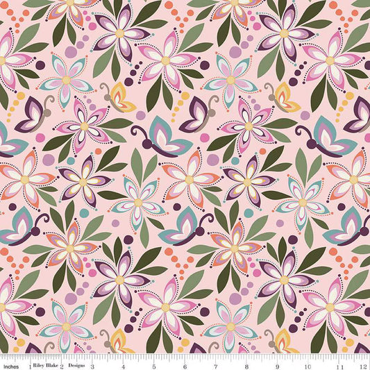 Juju's Petals Main Pink - Riley Blake Designs
