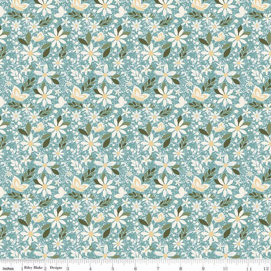 Juju's Petals Dance Teal - Riley Blake Designs