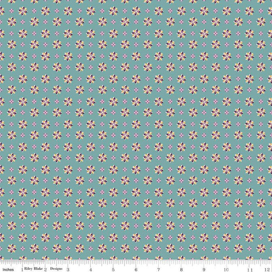 Juju's Petals Calico Teal - Riley Blake Designs