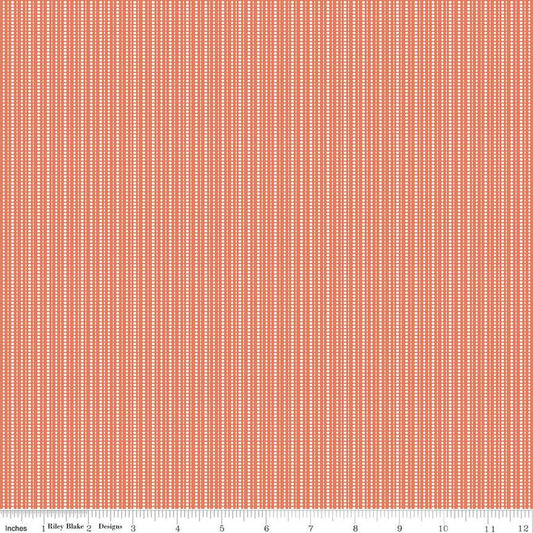 Juju's Petals Stripes Orange - Riley Blake Designs