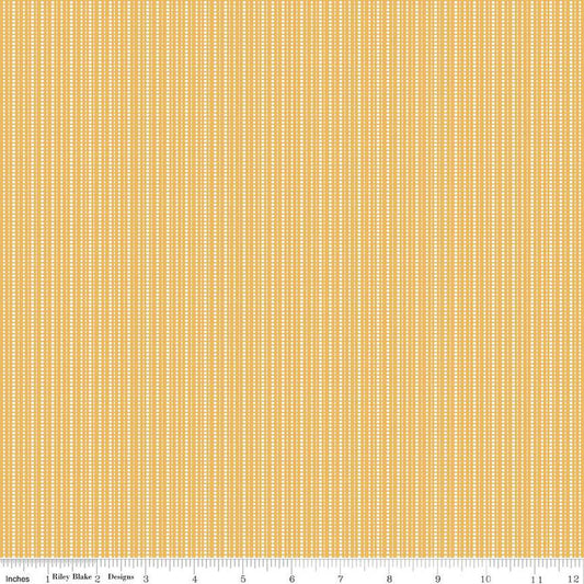 Juju's Petals Stripes Yellow - Riley Blake Designs