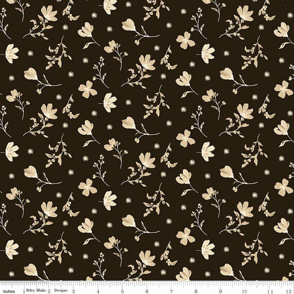Morning Latte Floral Espresso - Riley Blake Designs