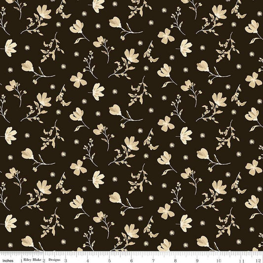 Morning Latte Floral Espresso - Riley Blake Designs