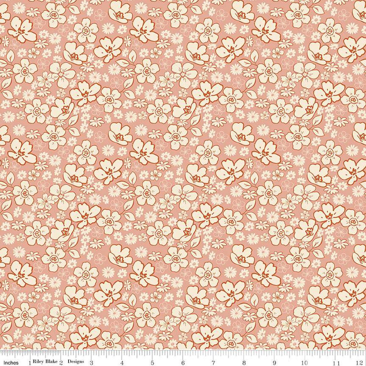 Morning Latte Tonal Floral Pink - Riley Blake Designs