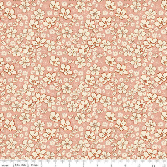 Morning Latte Tonal Floral Pink - Riley Blake Designs