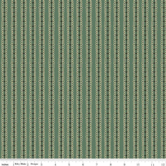 Morning Latte Stripes Green - Riley Blake Designs