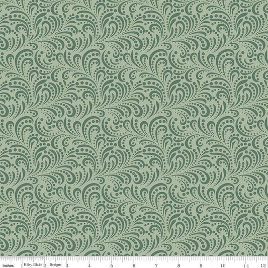Morning Latte Swirls Green - Riley Blake Designs