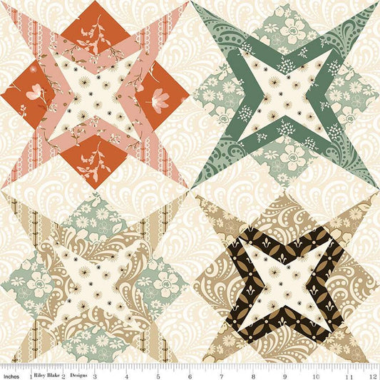 Morning Latte Star Cheater Print Multi - Riley Blake Designs