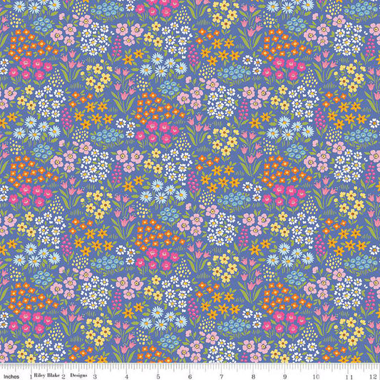 Little Darlin' Floral Fields Periwinkle - Riley Blake Designs