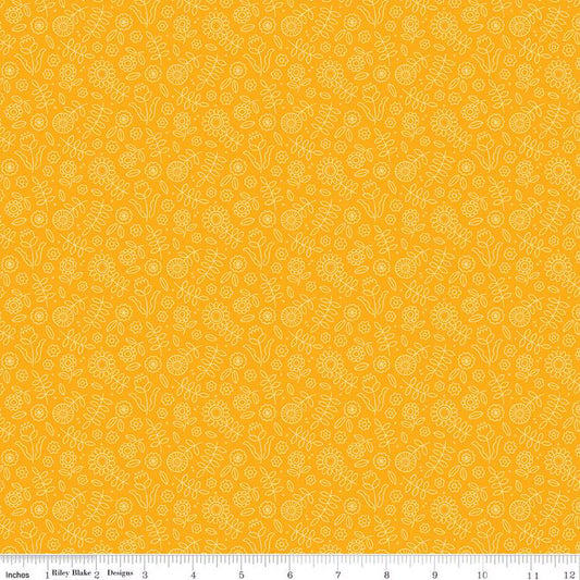 Little Darlin' Tonal Floral Orange - Riley Blake Designs