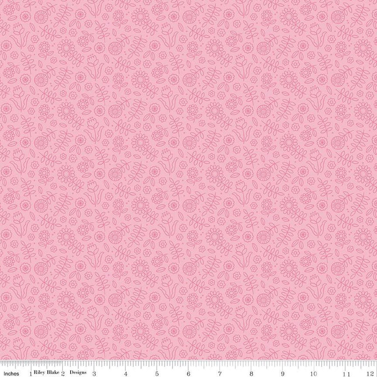 Little Darlin' Tonal Floral Pink - Riley Blake Designs