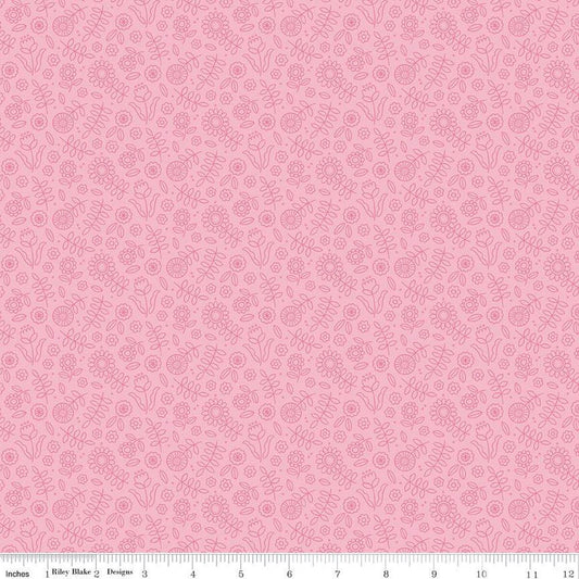 Little Darlin' Tonal Floral Pink - Riley Blake Designs