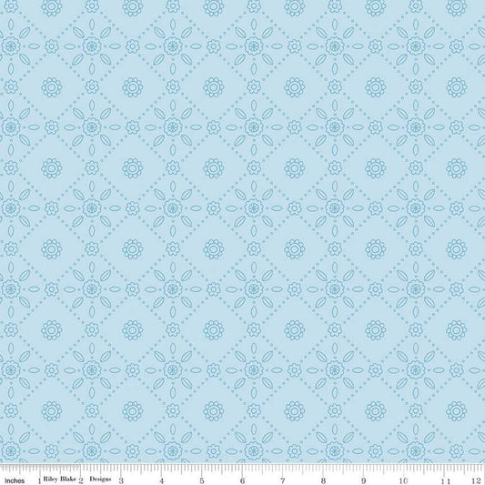 Little Darlin' Folk Tile Blue - Riley Blake Designs