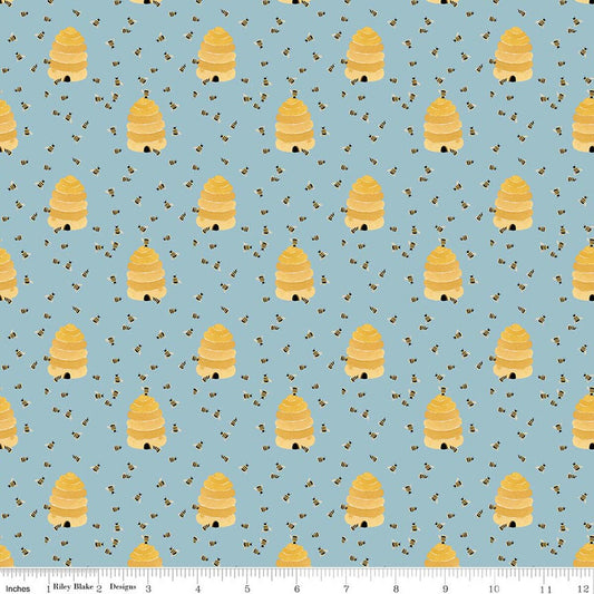 Utah Beehives Blue - Riley Blake Designs