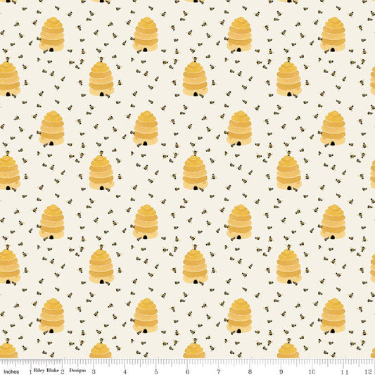 Utah Beehives Cream - Riley Blake Designs