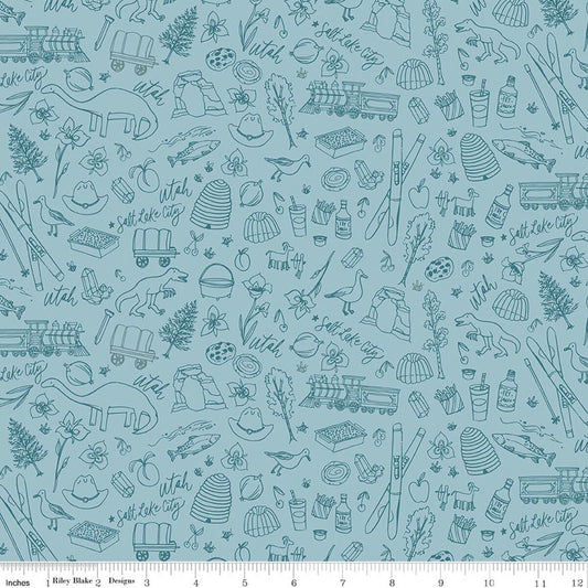 Utah Tonal Blue - Riley Blake Designs