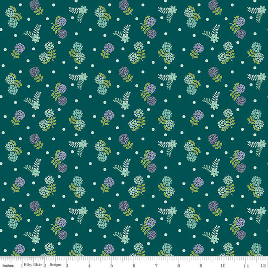 Awakening Blossoms Teal - Riley Blake Designs
