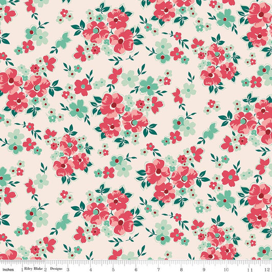 Berry & Sage Floral Latte - Riley Blake Designs