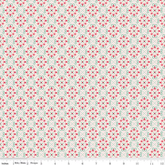 Berry & Sage Wallpaper Latte - Riley Blake Designs