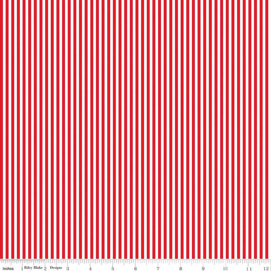 1/8" Stripe Red - Riley Blake Designs