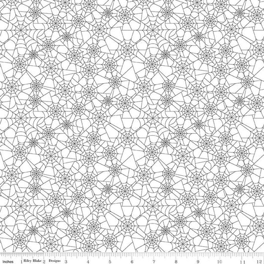 Seasonal Basics Spider Webs White - Riley Blake Designs