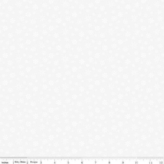 Seasonal Basics Snowflakes White - Riley Blake Designs