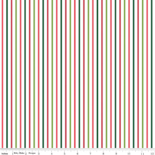 Seasonal Basics Ticking Stripe Christmas - Riley Blake Designs