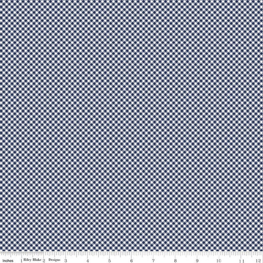 Seasonal Basics Gingham Navy - Riley Blake Designs