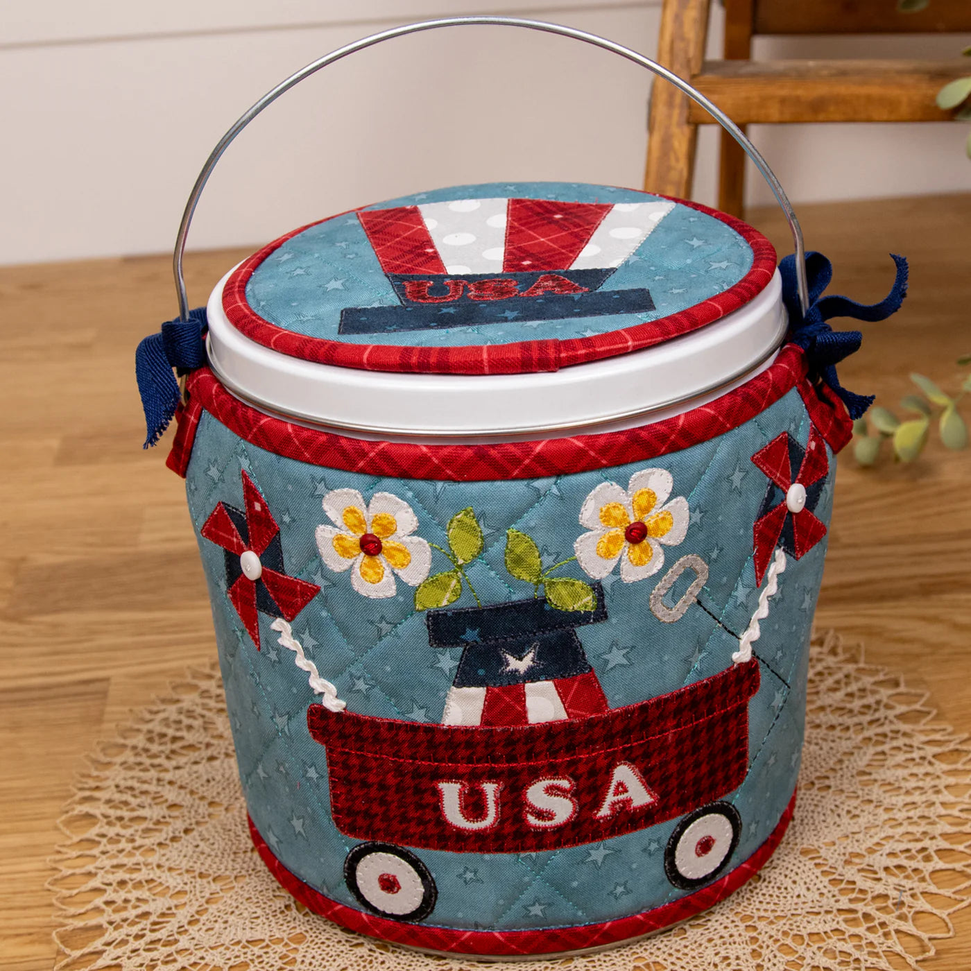 Stars, Stripes & Spinners Cozy Kit Embroidery - The Whole Country Caboodle