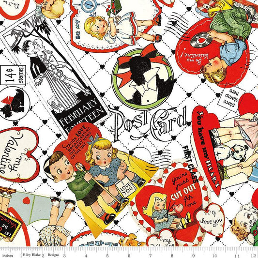 Take Heart Valentine Card Toss White - Riley Blake Designs